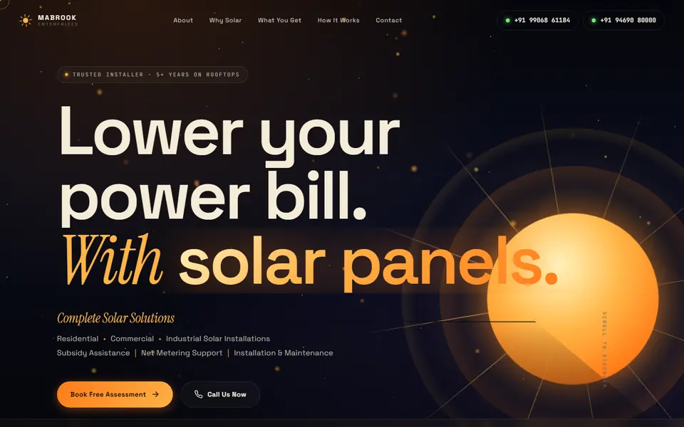 Mabrook Enterprises website homepage